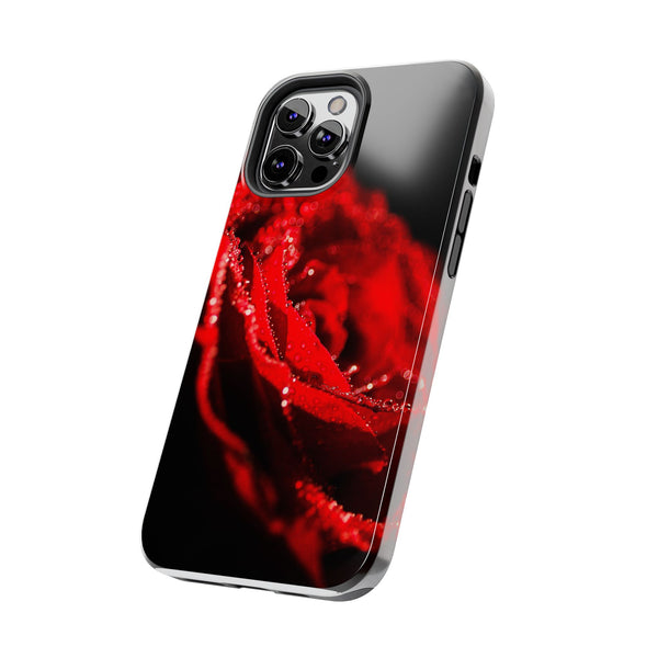 "Velvet Rose: Red Petals with Dew on a Dark Canvas - Tough Phone Cases Printify Phone Case - Tracy McCrackin Photography