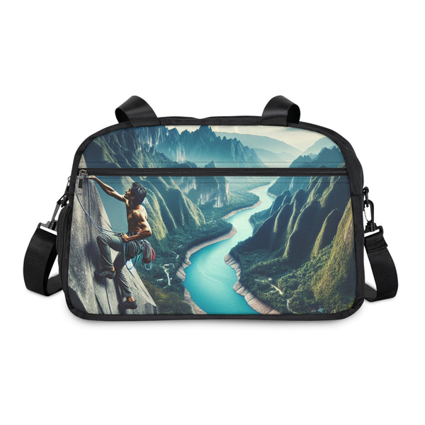Epic Rock Climbing Fitness Handbag 12.4" x 13.3" / Black Printify Bags - Tracy McCrackin Photography