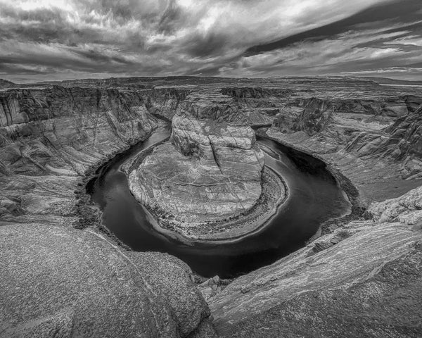 Celebrate Serenity: Horseshoe Bend River in Black and White Giclee / B&W / 8 x 24 Tracy McCrackin Photography GiclŽe - Tracy McCrackin Photography