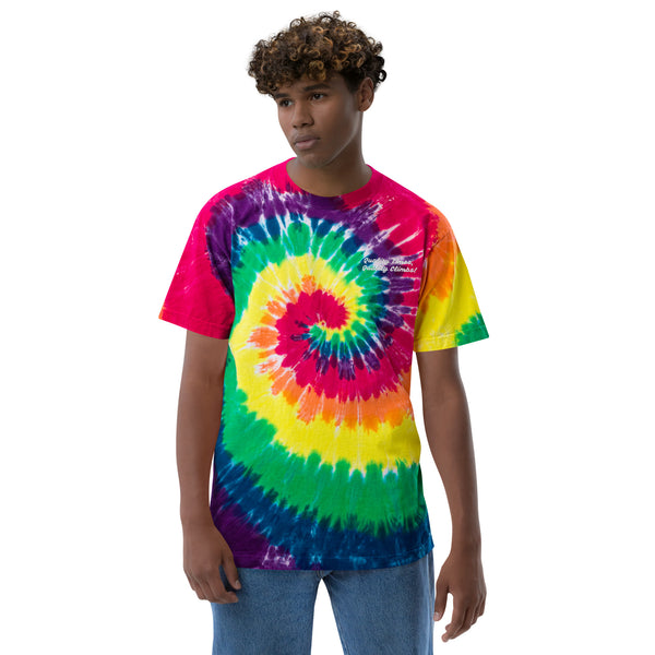 Quality Times, Quality Climbs Oversized tie-dye t-shirt Classic rainbow / S Tracy McCrackin Photography - Tracy McCrackin Photography