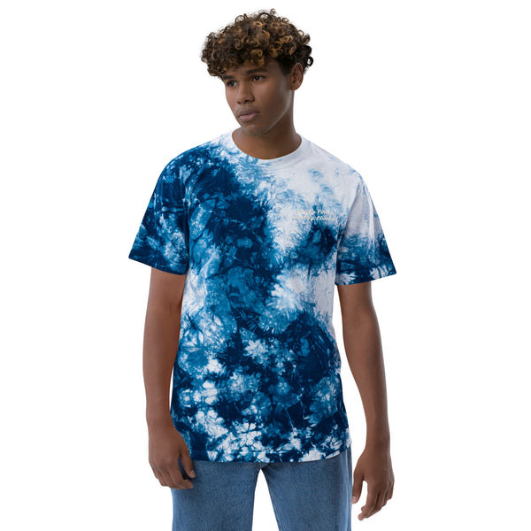 Quality Times, Quality Climbs Oversized tie-dye t-shirt Navy / White / S Tracy McCrackin Photography - Tracy McCrackin Photography