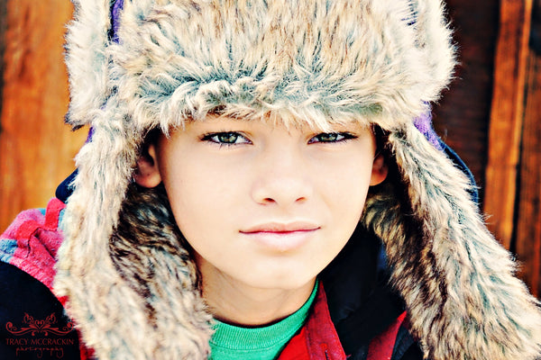 boy-wearing-fur-hat Giclee / Colored / 5 x 7 Tracy McCrackin Photography - Tracy McCrackin Photography