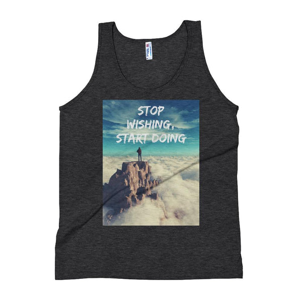 Stop Wishing Start Doing Unisex Tank Top Giclee / Tri-Black / S Tracy McCrackin Photography - Tracy McCrackin Photography