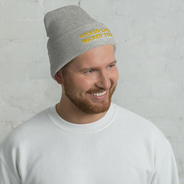 Wicked Times Rock Climbing Cuffed Beanie Giclee / White Tracy McCrackin Photography Clothing - Tracy McCrackin Photography