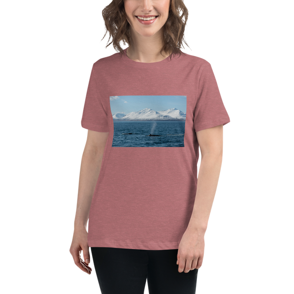 Whales in the Arctic Women's Relaxed T-Shirt Giclee / White / S Printful Clothing - Tracy McCrackin Photography