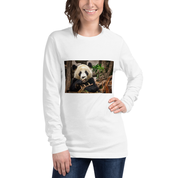 Panda Love Long Sleeve Tee Giclee / White / XS Printful Clothing - Tracy McCrackin Photography