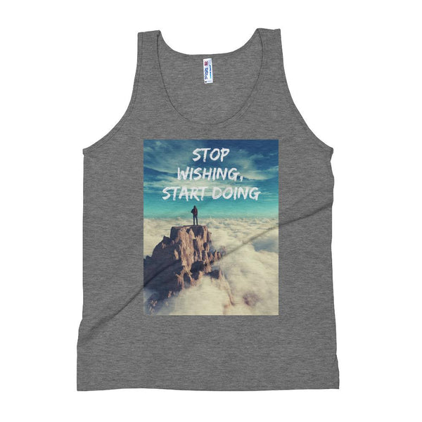 Stop Wishing Start Doing Unisex Tank Top Giclee / Tri-Black / S Tracy McCrackin Photography - Tracy McCrackin Photography