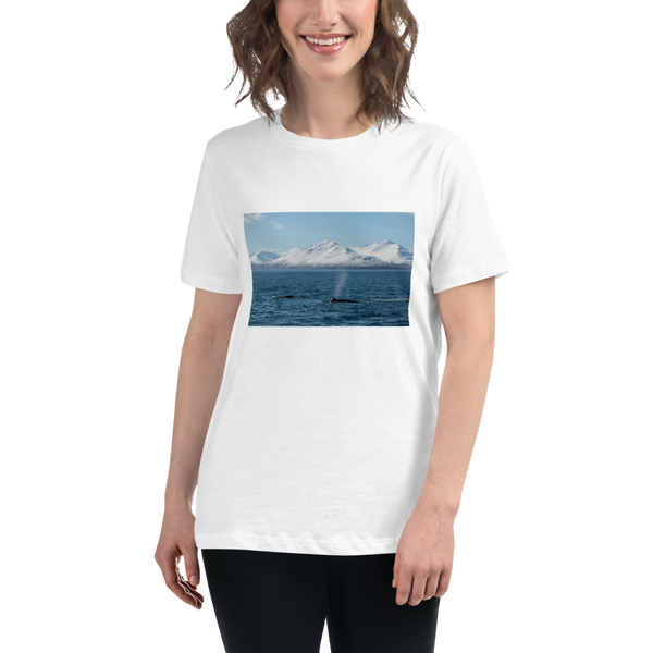 Whales in the Arctic Women's Relaxed T-Shirt Giclee / White / S Printful Clothing - Tracy McCrackin Photography