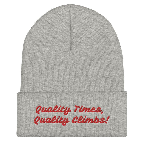 Quality Times, Quality Climbs Cuffed Beanie Giclee / White Tracy McCrackin Photography - Tracy McCrackin Photography