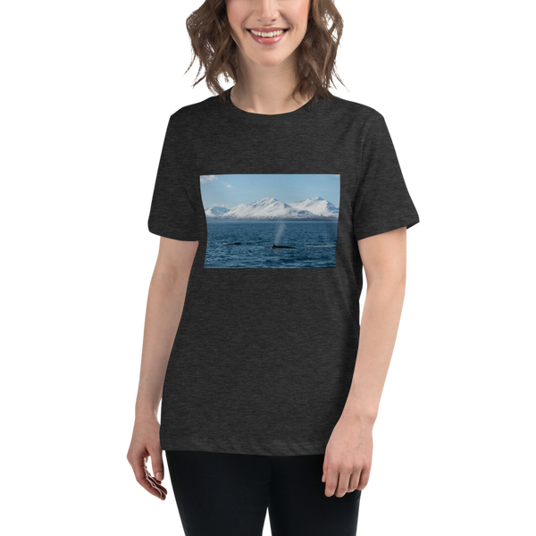 Whales in the Arctic Women's Relaxed T-Shirt Giclee / White / S Printful Clothing - Tracy McCrackin Photography