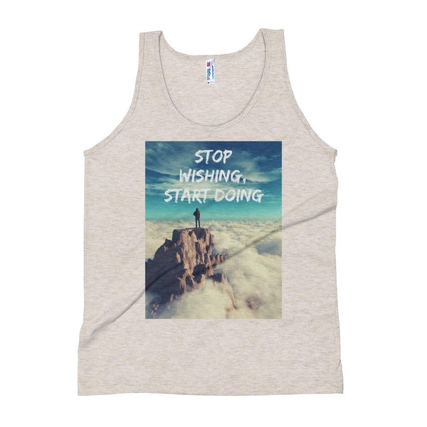 Stop Wishing Start Doing Unisex Tank Top Giclee / Tri-Black / S Tracy McCrackin Photography - Tracy McCrackin Photography