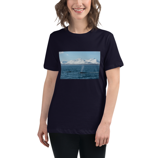 Whales in the Arctic Women's Relaxed T-Shirt Giclee / White / S Printful Clothing - Tracy McCrackin Photography
