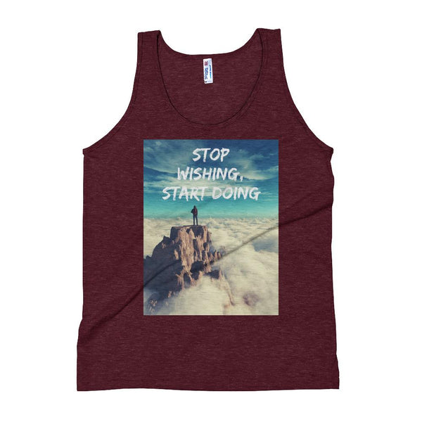 Stop Wishing Start Doing Unisex Tank Top Giclee / Tri-Black / S Tracy McCrackin Photography - Tracy McCrackin Photography
