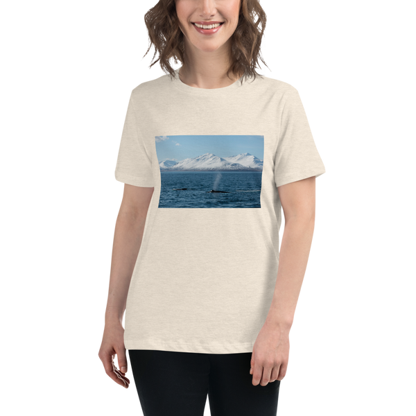 Whales in the Arctic Women's Relaxed T-Shirt Giclee / White / S Printful Clothing - Tracy McCrackin Photography
