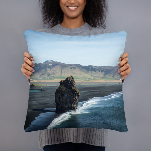 Black Beauty Arctic Beach Pillows 18x18 Printful Home Decor - Tracy McCrackin Photography