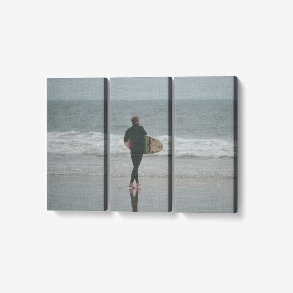 Catching the Wave- 3 Piece Canvas Wall Art - Framed Ready to Hang 3x8"x18" 3 x 8 x 18 / Canvas Only(rolled) Printy6 Wall art - Tracy McCrackin Photography