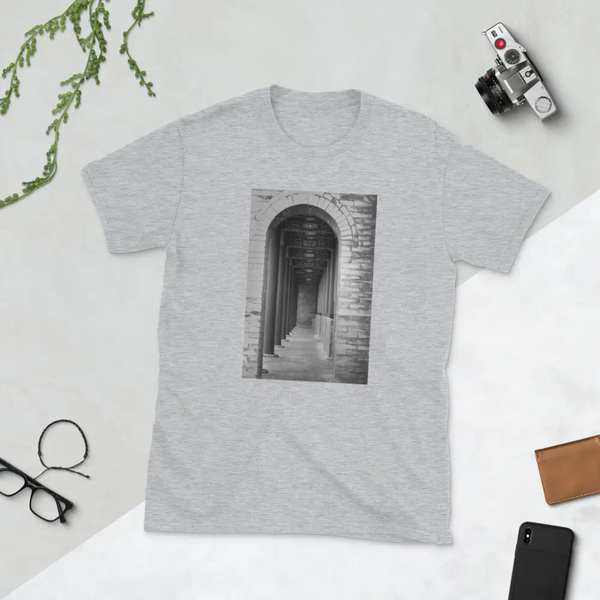 Architectural BW Short-Sleeve T-Shirt Giclee / White / S Printful Clothing - Tracy McCrackin Photography
