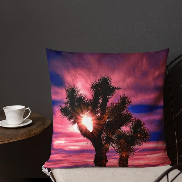 Joshua Tree Moonlit Sky Premium Pillow Tracy McCrackin Photography Home Decor - Tracy McCrackin Photography