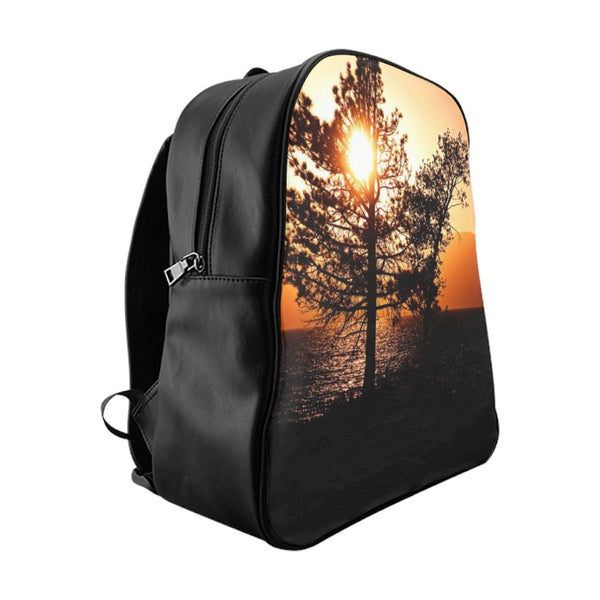 Lake Tahoe Mountain Sunset Utility Backpack Large Printify Bags - Tracy McCrackin Photography