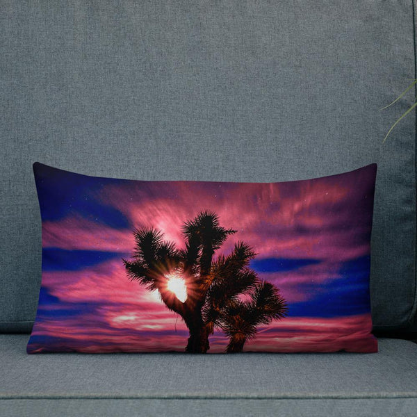 Joshua Tree Moonlit Sky Premium Pillow Tracy McCrackin Photography Home Decor - Tracy McCrackin Photography