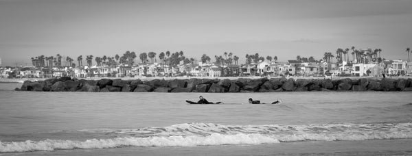 Waves and Wonders: Surfers and Cityscape of Newport Beach Giclee / Color / 24 X 6 Tracy McCrackin Photography Wall art - Tracy McCrackin Photography