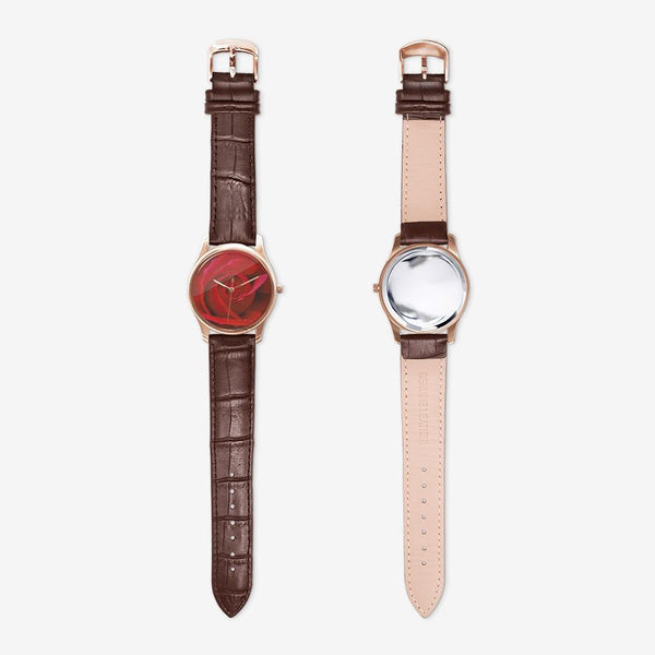 Red Rose Quartz Watch (Brown) Golden / 31 mm Printy6 Watch - Tracy McCrackin Photography