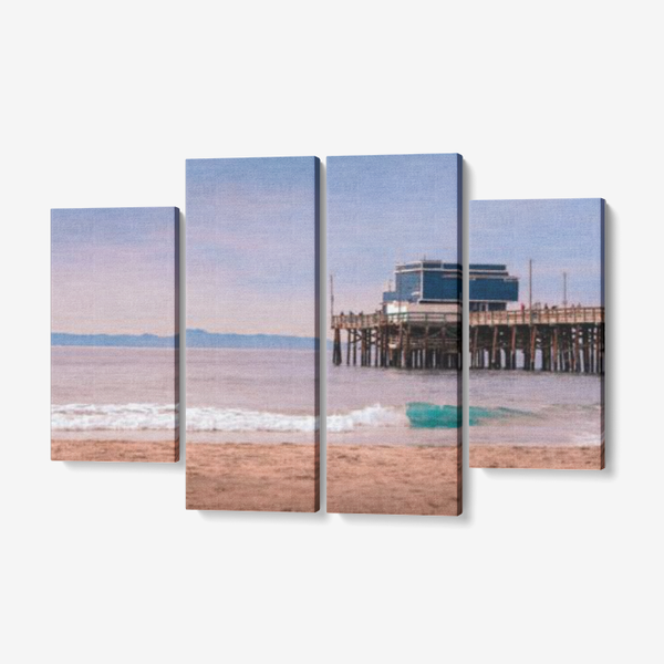 Newport Beach Seascape - 4 Piece Canvas Wall Art - Framed Ready to Hang 4x12"x32 4 x 12 x 32 / Canvas Only(rolled) Printy6 Wall art - Tracy McCrackin Photography