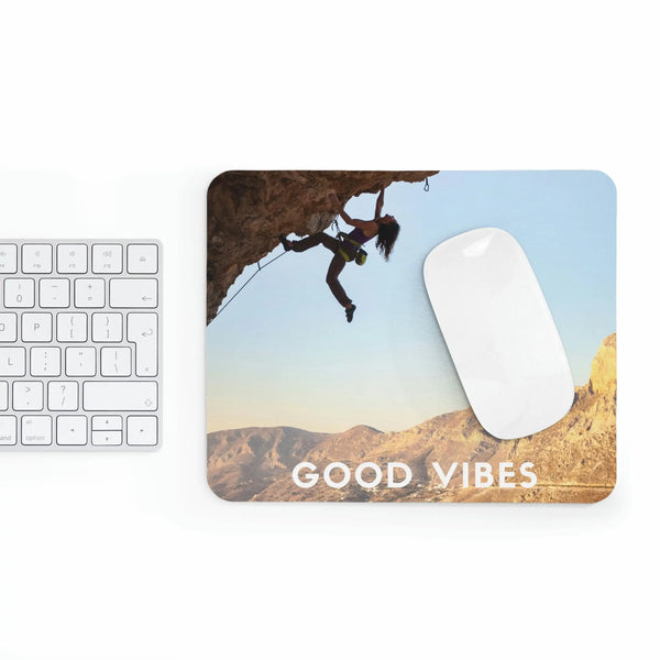 Rock Climbing Good Vibes Inspirational Mousepad Printify Home Decor - Tracy McCrackin Photography