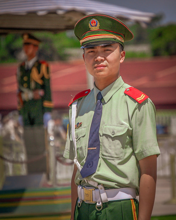 Guardians of Authority: Chinese Soldiers in Tiananmen Square Giclee / Colored / 5 x 7 Tracy McCrackin Photography Wall art - Tracy McCrackin Photography