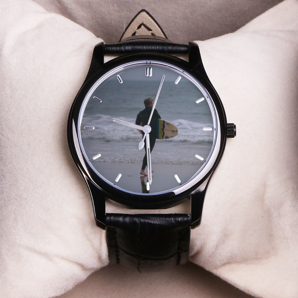 Surf’s Up - Waterproof Quartz Watch With Black Leather Band Watch Printy6 Lifestyle - Tracy McCrackin Photography