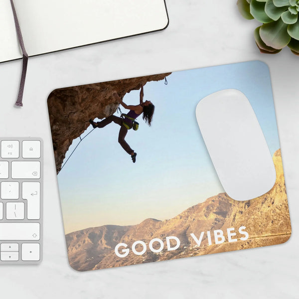 Rock Climbing Good Vibes Inspirational Mousepad Printify Home Decor - Tracy McCrackin Photography