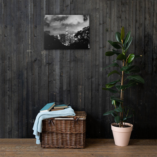 Hong Kong Nightscape Canvas (BW) Tracy McCrackin Photography - Tracy McCrackin Photography