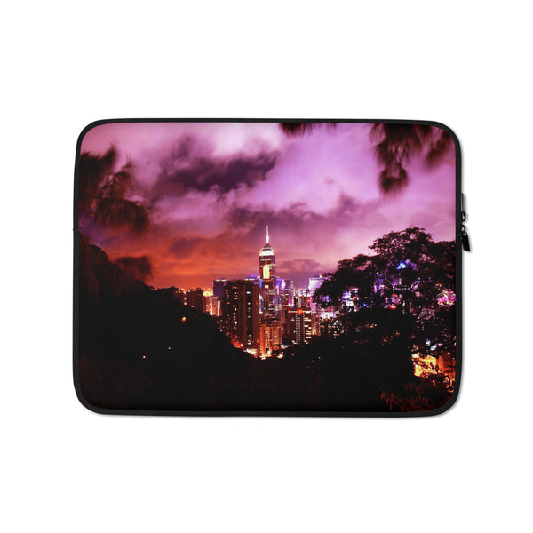 Hong Kong Nightscape Laptop Sleeve Tracy McCrackin Photography - Tracy McCrackin Photography