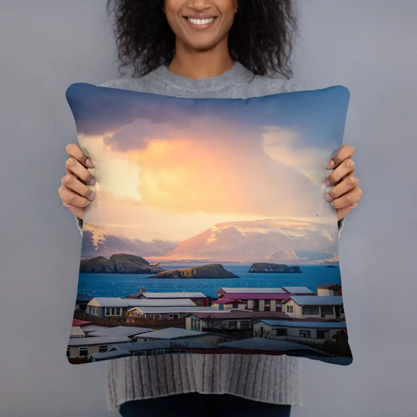 Arctic Storm over Iceland Pillows Giclee / 18x18 Printful Home Decor - Tracy McCrackin Photography