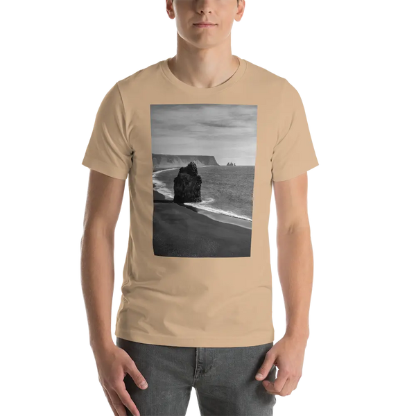 Black Beach Short-Sleeve T-Shirt Tan / XS Printful Clothing - Tracy McCrackin Photography