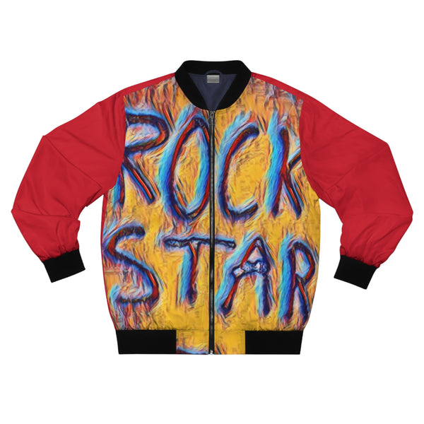 California Rock Star Graffiti Bomber Jacket (Red) Printify All Over Prints - Tracy McCrackin Photography
