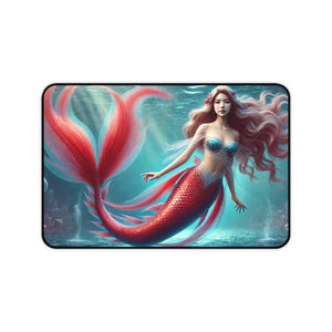 Crimson Siren: Enchanting Mermaid Desk Mat 12" × 18" Printify Home Decor - Tracy McCrackin Photography
