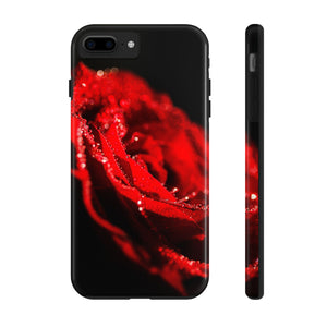 "Velvet Rose: Red Petals with Dew on a Dark Canvas - Tough Phone Cases iPhone 7 Plus, iPhone 8 Plus Printify Phone Case - Tracy McCrackin Photography