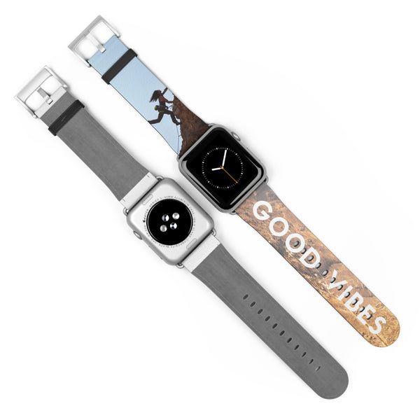 Good Vibes Rock Climbing Watch Band 38 - 41 mm / Black Matte Printify Accessories - Tracy McCrackin Photography