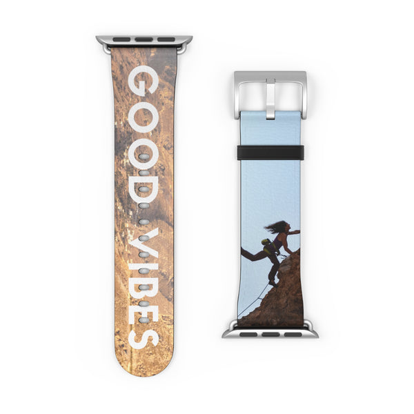 Good Vibes Rock Climbing Watch Band 38 - 41 mm / Black Matte Printify Accessories - Tracy McCrackin Photography