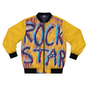 California Rock Star Graffiti Bomber Jacket (Yellow) Printify All Over Prints - Tracy McCrackin Photography