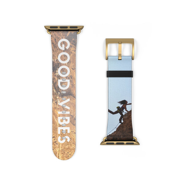 Good Vibes Rock Climbing Watch Band 38 - 41 mm / Black Matte Printify Accessories - Tracy McCrackin Photography
