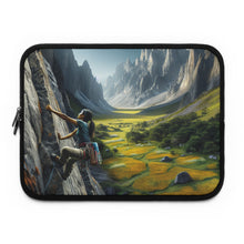 Load image into Gallery viewer, The Epic Climb of a Rock Warrior - Laptop Sleeve Black / 13&quot; Printify Laptop Sleeve - Tracy McCrackin Photography