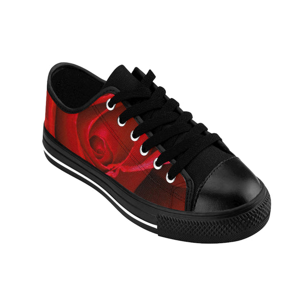 Beautiful Red Rose Women's Sneakers Black sole / US 6 Printify Shoes - Tracy McCrackin Photography