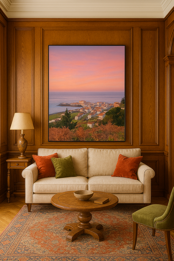 Ancient Hues: La Coruña Bathed in a Rosy Dusk