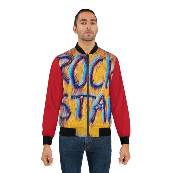 California Rock Star Graffiti Bomber Jacket (Red) Printify All Over Prints - Tracy McCrackin Photography