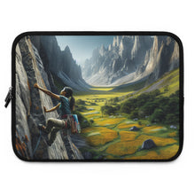 Load image into Gallery viewer, The Epic Climb of a Rock Warrior - Laptop Sleeve Black / 15&quot; Printify Laptop Sleeve - Tracy McCrackin Photography
