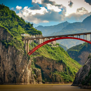 Timeless Elegance: The Red Bridge of the Yangtze Giclee / Colored / 8 x 10 Tracy McCrackin Photography Wall art - Tracy McCrackin Photography