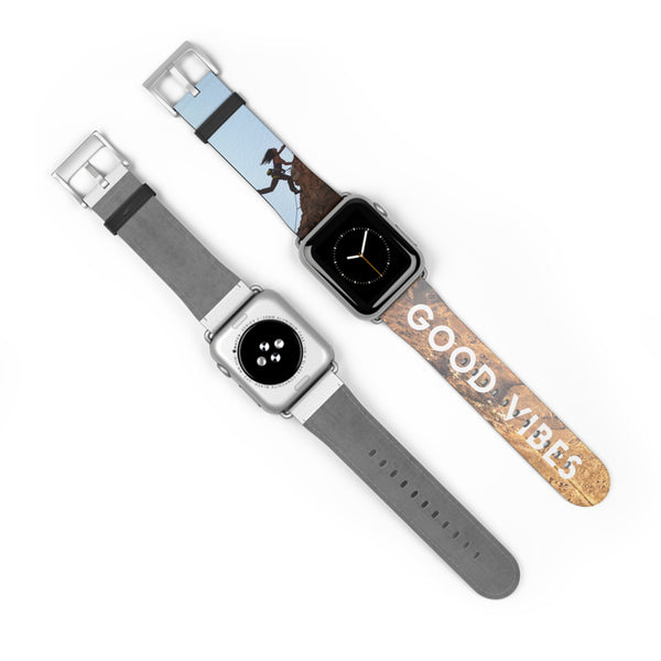 Good Vibes Rock Climbing Watch Band 38 - 41 mm / Black Matte Printify Accessories - Tracy McCrackin Photography