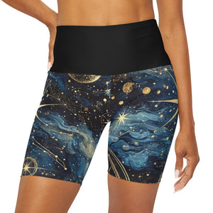 Spaced Out: High-Waisted Constellation Yoga Shorts (AOP) 2XS Printify All Over Prints - Tracy McCrackin Photography